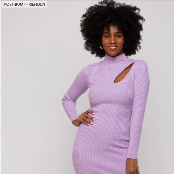 NEW!Cream Cutout Fitted Maternity Knit Dress - Picture 6 of 11